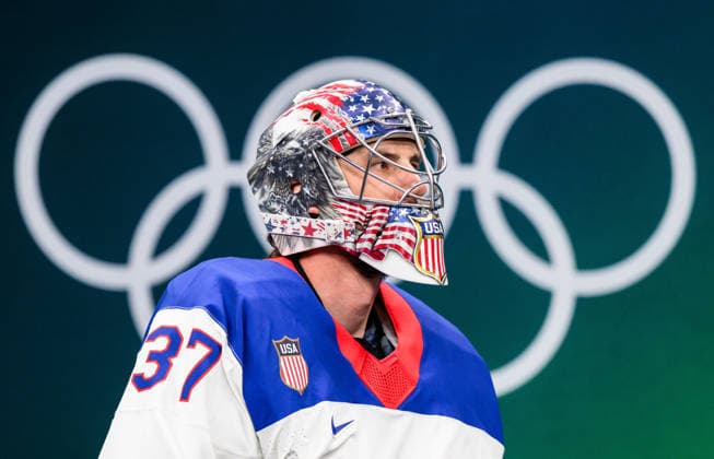260222 Goaltender Connor Hellebuyck of USA ahead of the men s Ice hockey, Eishockey final between Canada and USA during day 16 of the 2026 Winter Olympics on February 22, 2026 in Milan. Photo: Carl Sandin BILDBYRAN kod CS JM0802 bbeng ishockey ice hockey Olympic Games, Olympische Spiele, Olympia, OS olympics winter olympics os ol olympiska spel vinter-os olympiske leker milano cortina 2026 milan cortina 2026 milano cortina 2026 olympic games milano cortina 2026 winter olympic games milano cortina-os milano cortina-ol vinter-ol final usa united states canada kanada *** 260222 Goaltender Connor Hellebuyck of USA ahead of the men s ice hockey final between Canada and USA during day 16 of the 2026 Winter Olympics on February 22, 2026 in Milan Photo Carl Sandin BILDBYRAN kod CS JM0802 bbeng ishockey ice hockey olympic games olympics winter olympics os ol olympiska spel vinter os olympiske leker milano cortina 2026 milan cortina 2026 milano cortina 2026 olympic games milano cortina 2026 winter olympic games milano cortina os milano cortina ol vinter ol final usa united states canada kanada  Copyright: CARLxSANDIN BB260222CS005