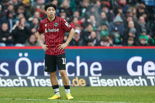 2 Bundesliga Hannover 96 Dynamo Dresden on 22 02 2026 at the Heinz von Heiden Arena in Hannover Daisuke Yokota Hannover pensive MH