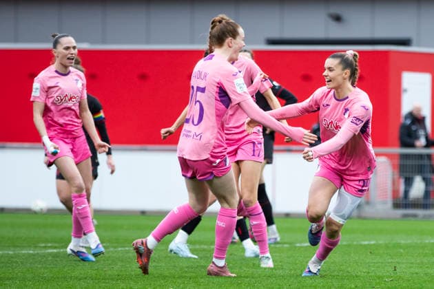 Google Pixel Womens Bundesliga Bayer 04 Leverkusen TSG 1899 Hoffenheim 22 02 2026 Selina Cerci TSG 1899 Hoffenheim, 29 cheers after her goal on matchday 19 of the Google Pixel Womens Bundesliga during the match between Bayer 04 Leverkusen and TSG 1899 Hoffenheim at Ulrich Haberland Stadium in Leverkusen on 22 02 2026 Copyright: xBEAUTIFULxSPORTS Meuselx