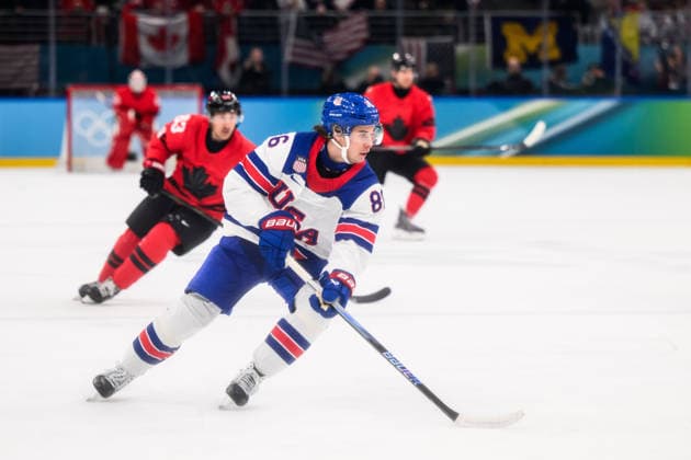 260222 Jack Hughes of USA in the men s Ice hockey, Eishockey final between Canada and USA during day 16 of the 2026 Winter Olympics on February 22, 2026 in Milan. Photo: Carl Sandin BILDBYRAN kod CS JM0802 bbeng ishockey ice hockey Olympic Games, Olympische Spiele, Olympia, OS olympics winter olympics os ol olympiska spel vinter-os olympiske leker milano cortina 2026 milan cortina 2026 milano cortina 2026 olympic games milano cortina 2026 winter olympic games milano cortina-os milano cortina-ol vinter-ol final usa united states canada kanada *** 260222 Jack Hughes of USA in the men s ice hockey final between Canada and USA during day 16 of the 2026 Winter Olympics on February 22, 2026 in Milan Photo Carl Sandin BILDBYRAN kod CS JM0802 bbeng ishockey ice hockey olympic games olympics winter olympics os ol olympiska spel vinter os olympiske leker milano cortina 2026 milan cortina 2026 milano cortina 2026 olympic games milano cortina 2026 winter olympic games milano cortina os milano cortina ol vinter ol final usa united states canada kanada  Copyright: CARLxSANDIN BB260222CS010