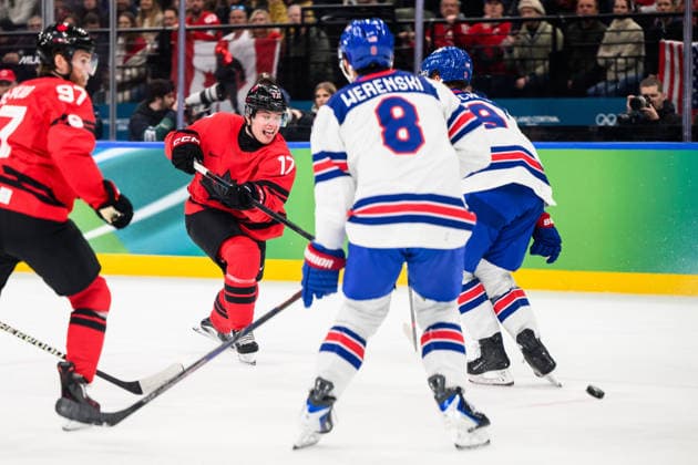 260222 Macklin Celebrini of Canada in the men s Ice hockey, Eishockey final between Canada and USA during day 16 of the 2026 Winter Olympics on February 22, 2026 in Milan. Photo: Carl Sandin BILDBYRAN kod CS JM0802 bbeng ishockey ice hockey Olympic Games, Olympische Spiele, Olympia, OS olympics winter olympics os ol olympiska spel vinter-os olympiske leker milano cortina 2026 milan cortina 2026 milano cortina 2026 olympic games milano cortina 2026 winter olympic games milano cortina-os milano cortina-ol vinter-ol final usa united states canada kanada *** 260222 Macklin Celebrini of Canada in the men s ice hockey final between Canada and USA during day 16 of the 2026 Winter Olympics on February 22, 2026 in Milan Photo Carl Sandin BILDBYRAN kod CS JM0802 bbeng ishockey ice hockey olympic games olympics winter olympics os ol olympiska spel vinter os olympiske leker milano cortina 2026 milan cortina 2026 milano cortina 2026 olympic games milano cortina 2026 winter olympic games milano cortina os milano cortina ol vinter ol final usa united states canada kanada  Copyright: CARLxSANDIN BB260222CS011