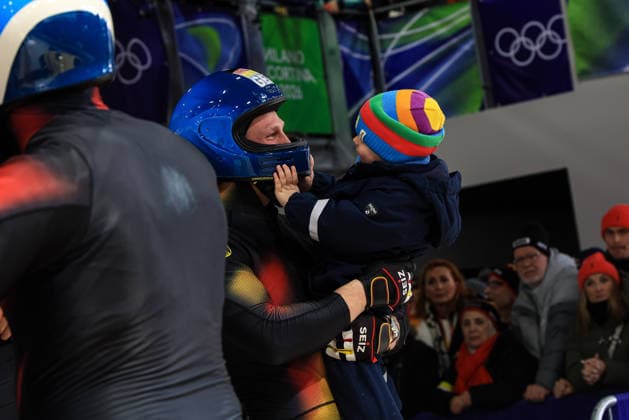 Francesco Friedrich, Matthias Sommer, Alexander Schuller, Felix Straub (GER) during the Olympic Winter games, Winterspiele,Spiele, Summer games Milano-Cortina 2026, Bobsleigh 4-man on February 21, 2026 at Cortina Sliding Center in Cortina d Ampezzo, Italy  Copyright: xLucianoxMariaxBisi IPAxSportx xipa-agency.netx xx IPA_71868719 IPA_Agency_IPA71868719