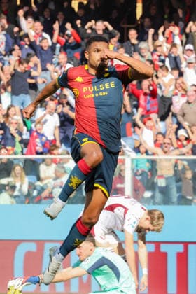 Genoa™s Junior Messias celebrates after scoring a goal for his team during the Serie A soccer match between Genoa and Torino at the Luigi Ferraris Stadium in Genoa, Italy - Sunday, February 22, 2026. - Soccer .  Copyright: xTanoxPecoraro LaPressex