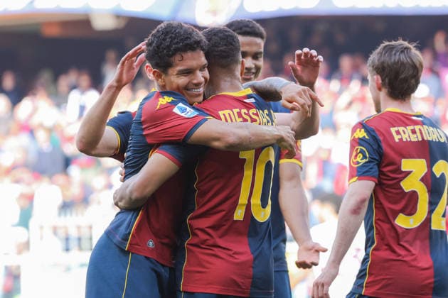 Genoa™s Junior Messias celebrates after scoring a goal for his team during the Serie A soccer match between Genoa and Torino at the Luigi Ferraris Stadium in Genoa, Italy - Sunday, February 22, 2026. - Soccer .  Copyright: xTanoxPecoraro LaPressex