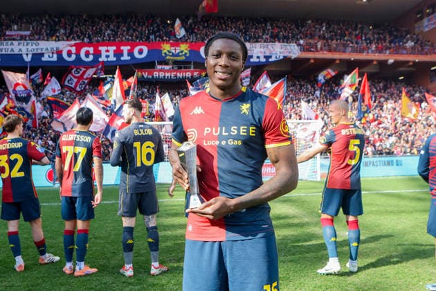GenoaÕs Brooke Norton-Cuffy during the Serie A soccer match between Genoa and Torino at the Luigi Ferraris Stadium in Genoa, Italy - Sunday, February 22, 2026. - Soccer .  Copyright: xTanoxPecoraro LaPressex