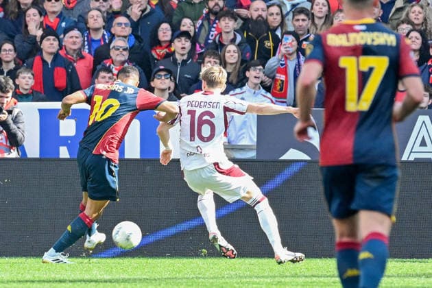GenoaÕs Junior Messias scores a goal during the Serie A soccer match between Genoa and Torino at the Luigi Ferraris Stadium in Genoa, Italy - Sunday, February 22, 2026. - Soccer .  Copyright: xTanoxPecoraro LaPressex