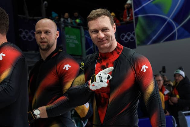 Francesco Friedrich, Matthias Sommer, Alexander Schuller, Felix Straub (GER) during the Olympic Winter games, Winterspiele,Spiele, Summer games Milano-Cortina 2026, Bobsleigh 4-man on February 21, 2026 at Cortina Sliding Center in Cortina d Ampezzo, Italy  Copyright: xLucianoxMariaxBisi IPAxSportx xipa-agency.netx xx IPA_71868790 IPA_Agency_IPA71868790