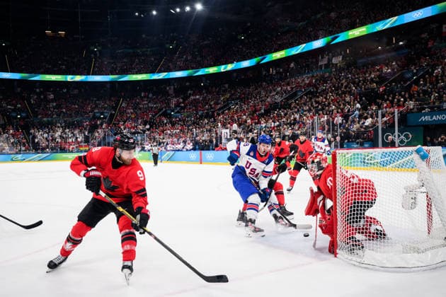 260222 Matthew Tkachuk of USA against Sam Bennett, Cale Makar and goaltender Jordan Binnington of Canada in the men s Ice hockey, Eishockey final between Canada and USA during day 16 of the 2026 Winter Olympics on February 22, 2026 in Milan. Photo: Joel Marklund BILDBYRAN kod JM JM0802 bbeng ishockey ice hockey Olympic Games, Olympische Spiele, Olympia, OS olympics winter olympics os ol olympiska spel vinter-os olympiske leker milano cortina 2026 milan cortina 2026 milano cortina 2026 olympic games milano cortina 2026 winter olympic games milano cortina-os milano cortina-ol vinter-ol final usa united states canada kanada *** 260222 Matthew Tkachuk of USA against Sam Bennett, Cale Makar and goaltender Jordan Binnington of Canada in the men s ice hockey final between Canada and USA during day 16 of the 2026 Winter Olympics on February 22, 2026 in Milan Photo Joel Marklund BILDBYRAN kod JM JM0802 bbeng ishockey ice hockey olympic games olympics winter olympics os ol olympiska spel vinter os olympiske leker milano cortina 2026 milan cortina 2026 milano cortina 2026 olympic games milano cortina 2026 winter olympic games milano cortina os milano cortina ol vinter ol final usa united states canada kanada  Copyright: JOELxMARKLUND BB260222JM017