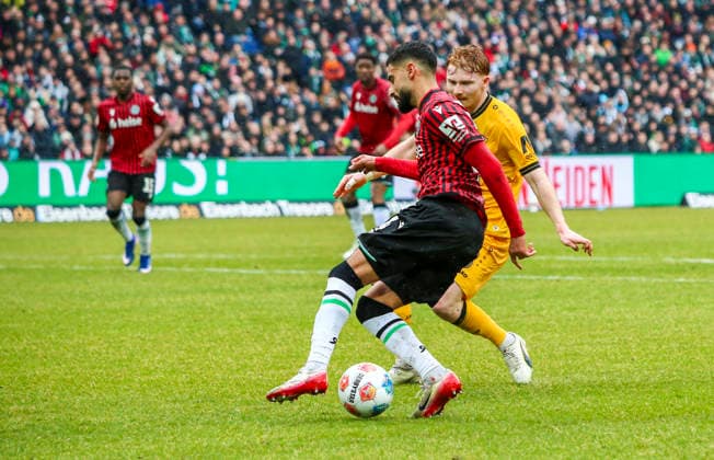 Germany Soccer 2 Bundesliga 2025 2026, Matchday 23 Hannover 96 vs Dynamo Dresden Heinz von Heiden Arena Stadion Hannover on the ball Elias Saad Hannover 96, 24 Hannover Copyright: xAymanxAlahmedx