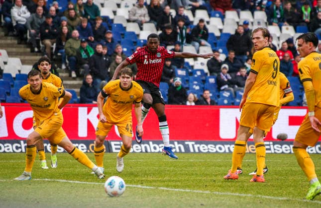 Germany Soccer 2 Bundesliga 2025 2026, Matchday 23 Hannover 96 vs Dynamo Dresden Heinz von Heiden Arena Stadion Hannover Goal chance Noël Así ko Noel Aseko Hannover 96, 15 Hannover Copyright: xAymanxAlahmedx