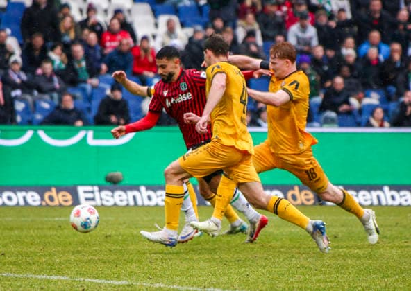 Germany Soccer 2 Bundesliga 2025 2026, Matchday 23 Hannover 96 vs Dynamo Dresden Heinz von Heiden Arena Stadion Hannover Goal chance Elias Saad Hannover 96, 24 Hannover Copyright: xAymanxAlahmedx