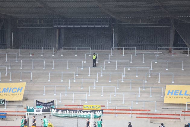 22 02 2026, xrekx, Fussball 2 Bundesliga, Preußen Münster 1 FC Kaiserslautern v l Symbol Foto, Symbolbild, Symbol Stadion, symbolic photo, symbolic image, symbolic stadium DFL DFB REGULATIONS PROHIBIT ANY USE OF PHOTOGRAPHS as IMAGE SEQUENCES and or QUASI VIDEO Münster