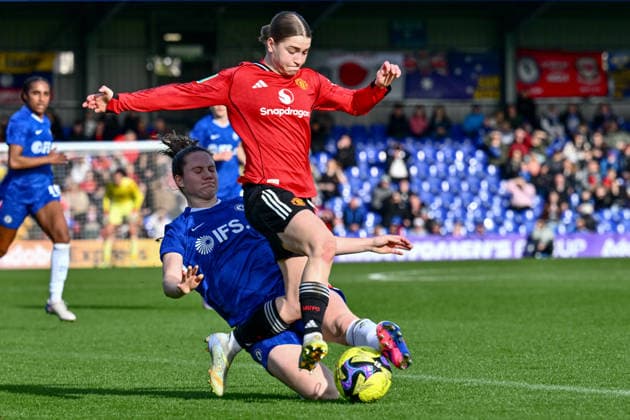 Jess Park of Manchester United, ManU in action during the Adobe Women s FA Cup match between Chelsea and Manchester United at Kingsmeadow on February 22, 2026 in Kingston upon Thames, England. (Photo by Yaroslav Dunka Sports Press Photo) Copyright: xYaroslavxDunkax xSPPx Sportspressphoto_SPR96193