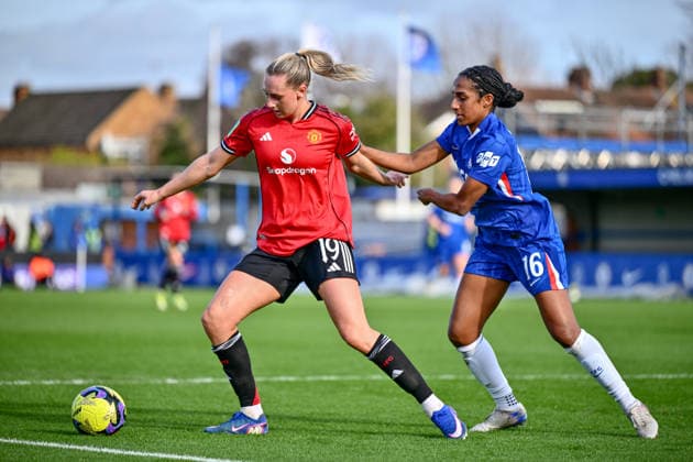 Ellen Wangerheim (19 Manchester United, ManU in action during the Adobe Women s FA Cup match between Chelsea and Manchester United at Kingsmeadow on February 22, 2026 in Kingston upon Thames, England. (Photo by Yaroslav Dunka Sports Press Photo) Copyright: xYaroslavxDunkax xSPPx Sportspressphoto_SPR96227