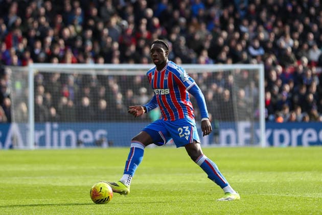 22nd February 2026; Selhurst Park, Selhurst, London, England; Premier League Football, Crystal Palace versus Wolverhampton Wanderers; Jaydee Canvot of Crystal Palace on the ball  KatiexChan Content restricted for UK based newspaper