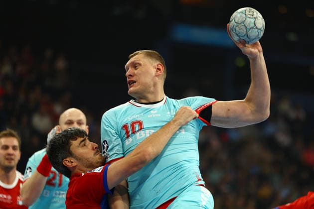 Handball I Men I Season 2025 2026 I Bundesliga I 22 Matchday I HSV Hamburg MT Melsungen I 22 02 2026 Jacob Lassen 9, HSV Hamburg Dainis Kristopans 10, MT Melsungen Hamburg Barclaycard Arena Hamburg Germany Copyright: xLobeca RalfxHomburgx