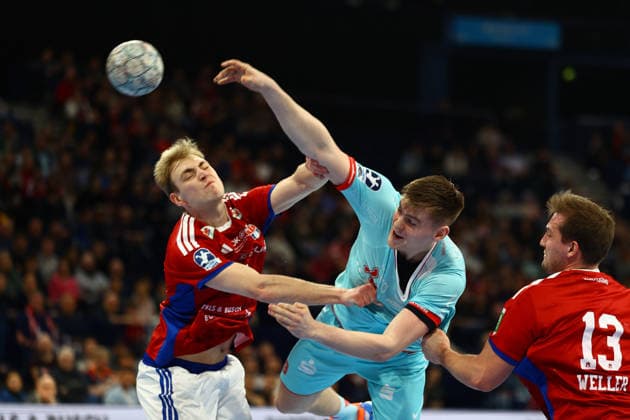 Handball I Men I Season 2025 2026 I Bundesliga I 22 Matchday I HSV Hamburg MT Melsungen I 22 02 2026 Einar Thorsteinn Olafsson 23, HSV Hamburg Reynir Stefabsson 19, MT Melsungen Niklas Weller 13, HSV Hamburg Hamburg Barclaycard Arena Hamburg Germany Copyright: xLobeca RalfxHomburgx