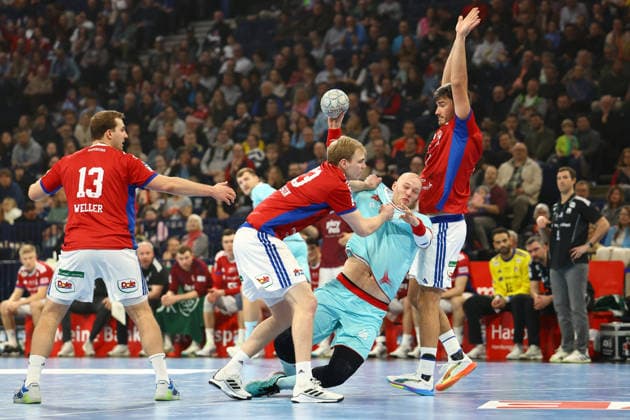 23 Einar Olafsson Handball Sport Verein Hamburg , 21 Arnar Freyr Arnarsson MT Melsungen Handball I Men I Bundesliga Daikin HBL I Season 2025 2026 I 22 Matchday I Handball Sport Verein Hamburg MT Melsungen I 22 02 2026 I Barclays Arena