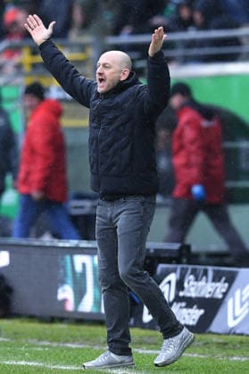 Soccer 2 Bundesliga 23 Matchday SC Preußen Münster 1 FC Kaiserslautern on 22 02 2026 at LVM Preußenstadion in Münster Torsten Lieberknecht Coach Head Coach Kaiserslautern DFL regulations prohibit any use of photographs as image sequences and or quasi video xRx