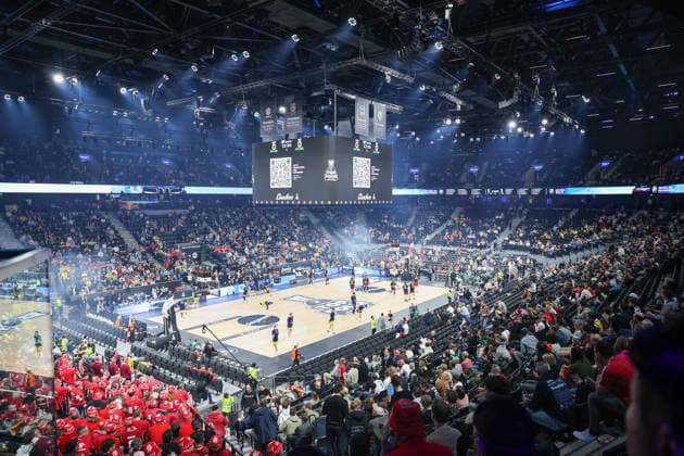 The SAP Garden before the game, GER, BMA365 Bamberg Baskets vs Alba Berlin, Basketball, BBL Cup, BMW TOP FOUR, Final, Season 2025 2026, 22 02 2026, GER, BMA365 Bamberg Baskets vs Alba Berlin, Basketball, BBL Cup, BMW TOP FOUR, Final, Season 2025 2026, 22 02 2026 Muenchen Copyright: xEibner-Pressefoto JennixMaulx EP_JML