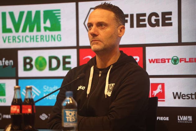 22 02 2026, xrekx, Fußball 2 Bundesliga, Preußen Münster 1 FC Kaiserslautern v l Pressekonferenz Alexander Ende Trainer Preussen Muenster DFL DFB REGULATIONS PROHIBIT ANY USE OF PHOTOGRAPHS as IMAGE SEQUENCES and or QUASI VIDEO Münster