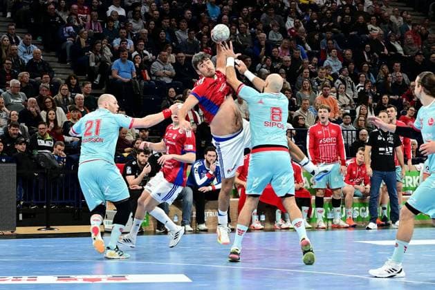 Handball I Men I Bundesliga l Daikin HBL I Handball Sportverein Hamburg MT Melsungen I Matchday I Season 2025 2026 I HSVH I 22 02 2026 I v l Arnarsson Arnar Freyr MT Melsungen , Lassen Arenth Jacob HSV Hamburg , Sipos Adrian MT Melsungen , Sportarena Barclays Arena Hamburg, Stellingen Hamburg Germany