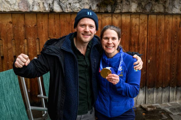260222 Anna Hasselborg of Sweden with her brother Marcus Hasselborg celebrates at a medal celebration during day 16 of the 2026 Winter Olympics on February 22, 2026 in Cortina. Photo: Jon Olav Nesvold BILDBYRAN COP 217 JE0131 curling Olympic Games, Olympische Spiele, Olympia, OS olympics winter olympics os ol olympiska spel vinter-os olympiske leker milano cortina 2026 milan cortina 2026 milano cortina 2026 olympic games milano cortina 2026 winter olympic games milano cortina-os milano cortina-ol vinter-ol 16 bbeng sweden sverige dam *** 260222 Anna Hasselborg of Sweden with her brother Marcus Hasselborg celebrates at a medal celebration during day 16 of the 2026 Winter Olympics on February 22, 2026 in Cortina Photo Jon Olav Nesvold BILDBYRAN COP 217 JE0131 curling olympic games olympics winter olympics os ol olympiska spel vinter os olympiske leker milano cortina 2026 milan cortina 2026 milano cortina 2026 olympic games milano cortina 2026 winter olympic games milano cortina os milano cortina ol vinter ol 16 bbeng sweden sverige dam  Copyright: JONxOLAVxNESVOLD BB260222JE157