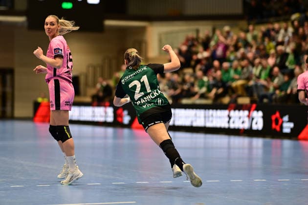 Handball I Women I Season 2025 2026 I EHF European League I VfL Oldenburg Tertnes Bergen I 22 02 2026 Cheers, excitement, enthusiasm, euphoria, joy, happiness, cheerfulness at Joanna Granicka 21, VfL Oldenburg Buxtehude Halle Nord NEW Lower Saxony Germany Copyright: xLobeca FelixxSchlikisx