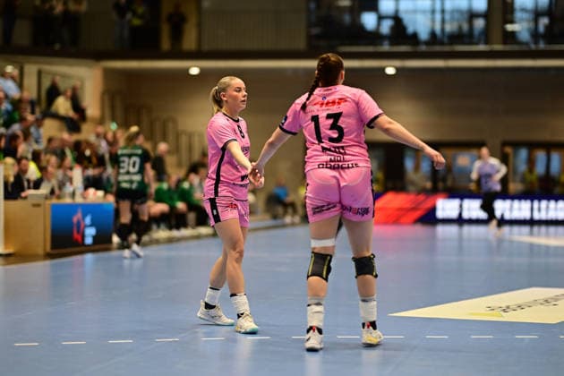 Handball I Women I Season 2025 2026 I EHF European League I VfL Oldenburg Tertnes Bergen I 22 02 2026 Stella Waagan Kruse 8, Tertnes Bergen with Emma Holtet 13, Tertnes Bergen Buxtehude Halle Nord NEW Lower Saxony Germany Copyright: xLobeca FelixxSchlikisx