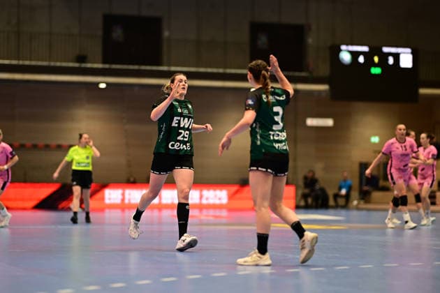 Handball I Women I Season 2025 2026 I EHF European League I VfL Oldenburg Tertnes Bergen I 22 02 2026 Paulina Golla 29, VfL Oldenburg with Lana Teiken 3, VfL Oldenburg Buxtehude Halle Nord NEW Lower Saxony Germany Copyright: xLobeca FelixxSchlikisx