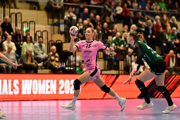 Handball I Women I Season 2025 2026 I EHF European League I VfL Oldenburg Tertnes Bergen I 22 02 2026 Martine Hellesoe Knutsen 15, Tertnes Bergen on the ball Buxtehude Halle Nord NEW Lower Saxony Germany Copyright: xLobeca FelixxSchlikisx