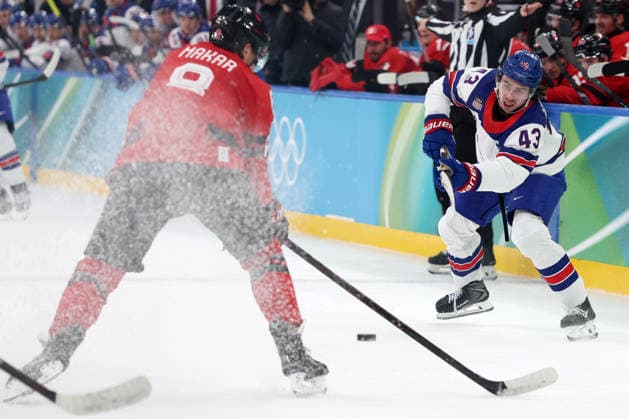 Milano Cortina 2026, Milan, Italy, 22.02, 2026, MiCo2026, MiCo, 2026, Olympics, Olympic, Winter Olympic, Olympic Winter games, Winterspiele,Spiele, Summer games Ice hockey, Eishockey hockey, USA, Canada, final Quinn Hughes of United States in action during Ice Hockey final game between Canada and United States of Milano Cortina 2026 Olympic Winter Games in Milan, Italy, 22.02.2026. Photo: Roman Koksarov (RKF) Milan Italy Copyright: xRomanxKoksarovx 0B4A9847.JPG