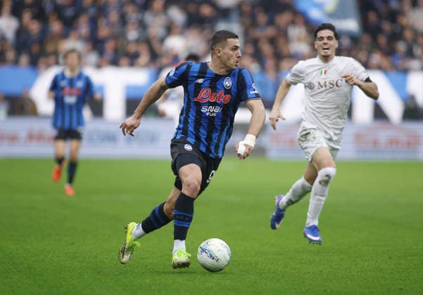 Nikola Krstovic of Atalanta BC during the Italian Serie A, 2025 2026 season, football match between Atalanta BC and SSC Napoli on 22 February 2026 at New Balance Stadium, Bergamo, Italy. Photo Nderim Kaceli  Copyright: xNderimxKaceli IPAxSportx xipa-agency.netx xx IPA_71874457 IPA_Agency_IPA71874457