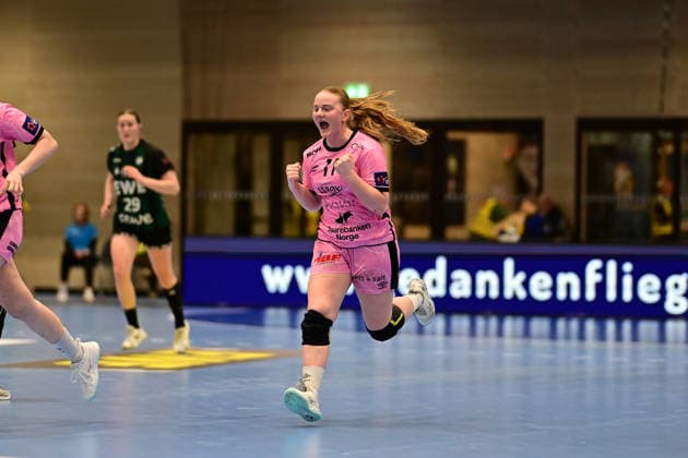 Handball I Women I Season 2025 2026 I EHF European League I VfL Oldenburg Tertnes Bergen I 22 02 2026 Cheers, excitement, enthusiasm, euphoria, joy, happiness, cheerfulness at Sara Eline Lauritzen 11, Tertnes Bergen Buxtehude Halle Nord NEW Lower Saxony Germany Copyright: xLobeca FelixxSchlikisx