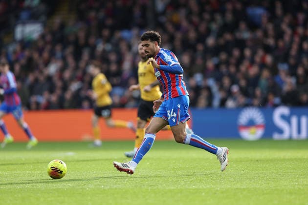 22nd February 2026; Selhurst Park, Selhurst, London, England; Premier League Football, Crystal Palace versus Wolverhampton Wanderers; Chadi Riad of Crystal Palace on the ball  KatiexChan Content restricted for UK based newspaper