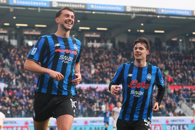 February 22, 2026, Bergamo, Lombardia: Atalanta s Lazar Samardzic celebrates after goal 2-1 during the Italian Serie A soccer match Atalanta BC vs SSC Napoli at the New Balance Arena in Bergamo, Italy, 22 February 2026..ANSA MICHELE MARAVIGLIA Serie A: Atalanta-Napoli  - ZUMAa110 20260222_zaf_a110_060 Copyright: xMichelexMaravigliax