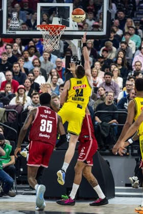 GER, BMW Top Four, Basketball BBL Pokal, Final, BMA365 Bamberg Baskets ALBA Berlin 22 02 2026, SAP Garden, Munich, GER, BMW Top Four, Basketball BBL Pokal, Final, BMA365 Bamberg Baskets ALBA Berlin Justin Bean ALBA Berlin 34 Photo Alexander Trienitz Munich SAP Garden Bayern Germany