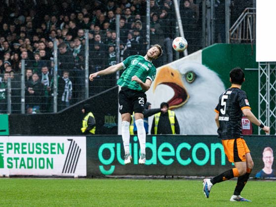 Imad Rondic SC Preussen Muenster, 29 at header Preussen Muenster vs 1 FC Kaiserslautern, Football, 2 Bundesliga, Matchday 23, Season 2025 2026, 22 02 2026 DFL REGULATIONS PROHIBIT ANY USE OF PHOTOGRAPHS AS IMAGE SEQUENCES AND OR QUASI VIDEO, Preussen Muenster vs 1 FC Kaiserslautern, Football, 2 Bundesliga, Matchday 23, Season 2025 2026, 22 02 2026 Muenster Copyright: xEibner-Pressefoto DamianxKruczynx EP_DKI