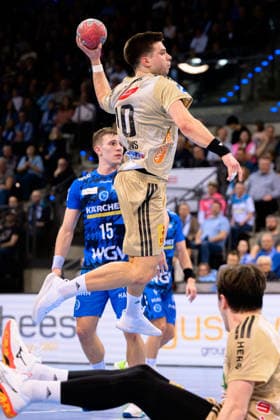 Stuttgart HBL 25 26 TVB Stuttgart TSV Hannover Burgdorf Renars Uscins Hannover Stuttgart Porsche Arena Baden Württemberg Germany