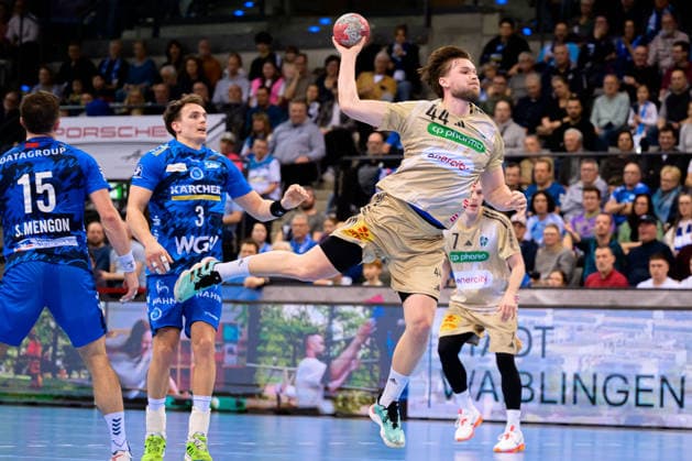 Stuttgart HBL 25 26 TVB Stuttgart TSV Hannover Burgdorf Thomas Alfred Solstad Hannover Stuttgart Porsche Arena Baden Württemberg Germany