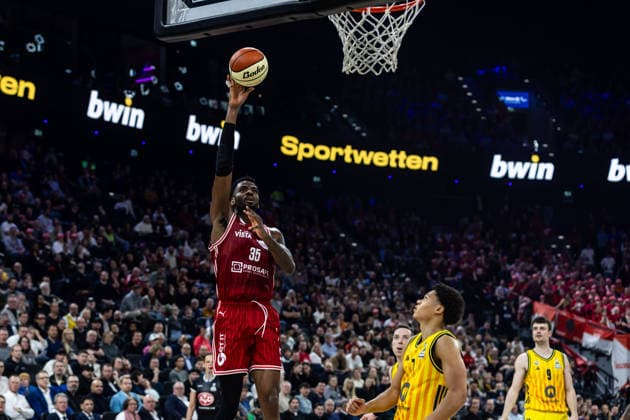 GER, BMW Top Four, Basketball BBL Pokal, Final, BMA365 Bamberg Baskets ALBA Berlin 22 02 2026, SAP Garden, Munich, GER, BMW Top Four, Basketball BBL Pokal, Final, BMA365 Bamberg Baskets ALBA Berlin Ejiofor Onu BMA365 Bamberg Baskets, 35 Photo Alexander Trienitz Munich SAP Garden Bayern Germany