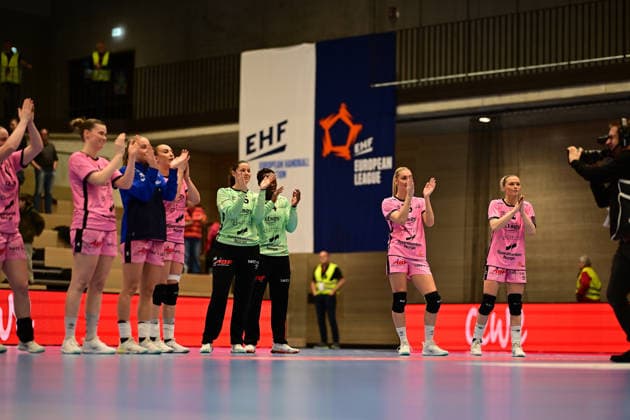 Handball I Women I Season 2025 2026 I EHF European League I VfL Oldenburg Tertnes Bergen I 22 02 2026 Cheers, excitement, enthusiasm, euphoria, joy, happiness, cheerfulness at Tertnes Bergen Women after the match against VfL Oldenburg Women Buxtehude Halle Nord NEW Lower Saxony Germany Copyright: xLobeca FelixxSchlikisx
