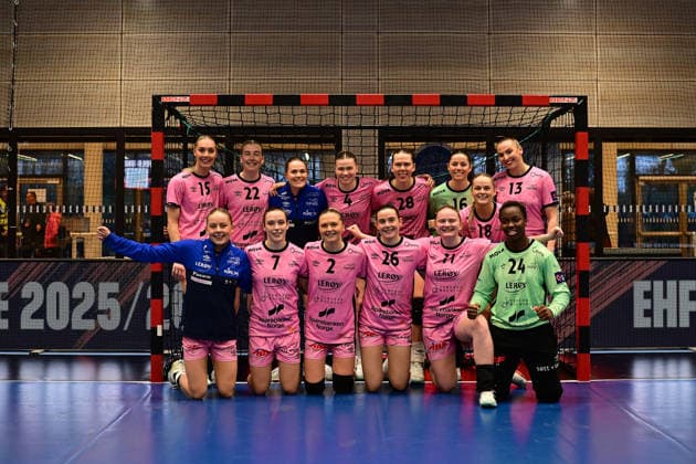 Handball I Women I Season 2025 2026 I EHF European League I VfL Oldenburg Tertnes Bergen I 22 02 2026 Cheers, excitement, enthusiasm, euphoria, joy, happiness, cheerfulness at Tertnes Bergen Women after the match against VfL Oldenburg Women Buxtehude Halle Nord NEW Lower Saxony Germany Copyright: xLobeca FelixxSchlikisx