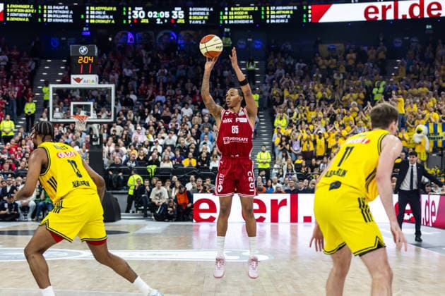 GER, BMW Top Four, Basketball BBL Pokal, Final, BMA365 Bamberg Baskets ALBA Berlin 22 02 2026, SAP Garden, Munich, GER, BMW Top Four, Basketball BBL Pokal, Final, BMA365 Bamberg Baskets ALBA Berlin Austin Crowley BMA365 Bamberg Baskets, 85 Photo Alexander Trienitz Munich SAP Garden Bayern Germany