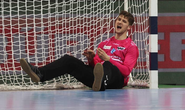 Stuttgart , Handball Daikin Bundesliga TVB Stuttgart vs TSV Hannover Burgdorf , Mateusz Kornecki TVB