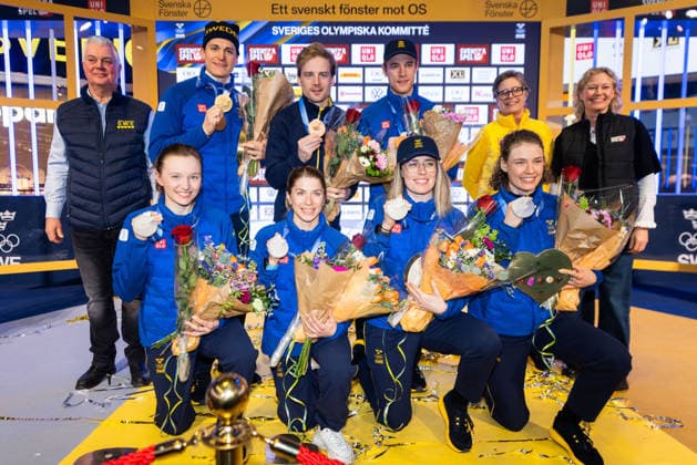 Milano Cortina 2026, biathlon, celebration for Swedish team in Stockholm