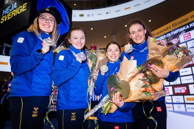260222 Elvira Öberg, Linn Gestblom, Anna Magnusson and Hanna Öberg of the Swedish national biathlon team poses for a portrait with their silver medal during a homecoming celebration event after returning home from the 2026 Winter Olympics on February 22, 2026 in Stockholm. Photo: Caisa Rasmussen BILDBYRAN COP 353 CR0030 skidskytte biathlon skiskyting Olympic Games, Olympische Spiele, Olympia, OS olympics winter olympics os ol olympiska spel vinter-os olympiske leker milano cortina 2026 milan cortina 2026 milano cortina 2026 olympic games milano cortina 2026 winter olympic games milano cortina-os milano cortina-ol vinter-ol 12 bbeng sverige *** 260222 Elvira Öberg, Linn Gestblom, Anna Magnusson and Hanna Öberg of the Swedish national biathlon team poses for a portrait with their silver medal during a homecoming celebration event after returning home from the 2026 Winter Olympics on February 22, 2026 in Stockholm Photo Caisa Rasmussen BILDBYRAN COP 353 CR0030 biathlon biathlon olympic games olympics olympics winter olympics os olympiska spel vinter os olympiske leker milano cortina 2026 milan cortina 2026 milano cortina 2026 olympic games milano cortina 2026 winter olympic games milano cortina os milano cortina ol vinter ol 12 bbeng sverige  Copyright: CAISAxRASMUSSEN BB260222ZK074