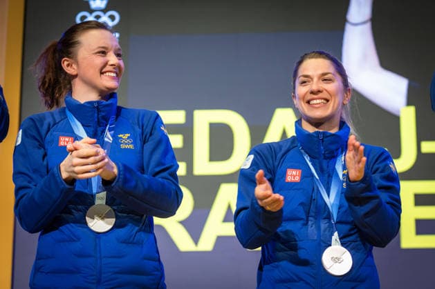 260222 Linn Gestblom and Anna Magnusson of the Swedish national biathlon team during a homecoming celebration event after returning home from the 2026 Winter Olympics on February 22, 2026 in Stockholm. Photo: Caisa Rasmussen BILDBYRAN COP 353 CR0030 skidskytte biathlon skiskyting Olympic Games, Olympische Spiele, Olympia, OS olympics winter olympics os ol olympiska spel vinter-os olympiske leker milano cortina 2026 milan cortina 2026 milano cortina 2026 olympic games milano cortina 2026 winter olympic games milano cortina-os milano cortina-ol vinter-ol 12 bbeng sverige *** 260222 Linn Gestblom and Anna Magnusson of the Swedish national biathlon team during a homecoming celebration event after returning home from the 2026 Winter Olympics on February 22, 2026 in Stockholm Photo Caisa Rasmussen BILDBYRAN COP 353 CR0030 biathlon biathlon olympic games olympics winter olympics os olympiska spel vinter os olympiske leker milano cortina 2026 milan cortina 2026 milano cortina 2026 olympic games milano cortina 2026 winter olympic games milano cortina os milano cortina ol vinter ol 12 bbeng sverige  Copyright: CAISAxRASMUSSEN BB260222ZO075