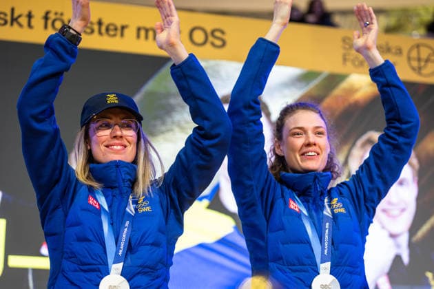 260222 Elvira and Hanna Öberg of the Swedish national biathlon team poses for a portrait with their silver medals during a homecoming celebration event after returning home from the 2026 Winter Olympics on February 22, 2026 in Stockholm. Photo: Caisa Rasmussen BILDBYRAN COP 353 CR0030 skidskytte biathlon skiskyting Olympic Games, Olympische Spiele, Olympia, OS olympics winter olympics os ol olympiska spel vinter-os olympiske leker milano cortina 2026 milan cortina 2026 milano cortina 2026 olympic games milano cortina 2026 winter olympic games milano cortina-os milano cortina-ol vinter-ol 12 bbeng sverige *** 260222 Elvira and Hanna Öberg of the Swedish national biathlon team poses for a portrait with their silver medals during a homecoming celebration event after returning home from the 2026 Winter Olympics on February 22, 2026 in Stockholm Photo Caisa Rasmussen BILDBYRAN COP 353 CR0030 biathlon biathlon olympic games olympics olympics winter olympics os olympiska spel vinter os olympiske leker milano cortina 2026 milan cortina 2026 milano cortina 2026 olympic games milano cortina 2026 winter olympic games milano cortina os milano cortina ol vinter ol 12 bbeng sverige  Copyright: CAISAxRASMUSSEN BB260222ZY100
