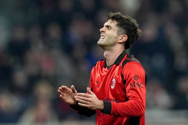 AC Milan s Christian Pulisic during the Serie A soccer match between Ac Milan and Parma at the San Siro Stadium in Milan , north Italy - Sunday , February 22 , 2025. - Soccer .  Copyright: xSpada LaPressex